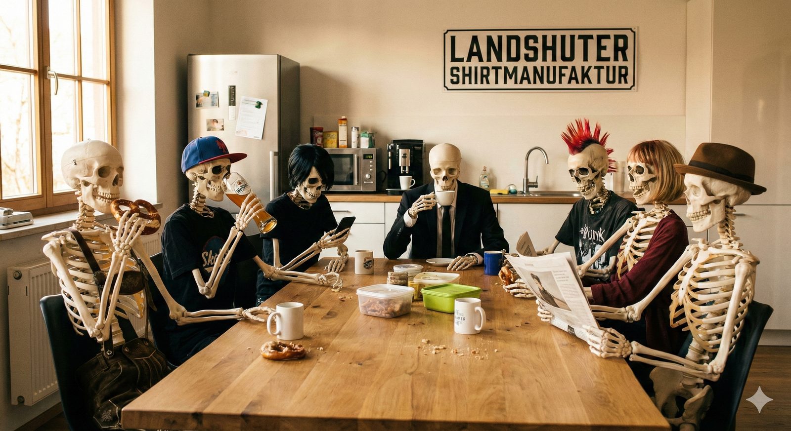 Die Werkstatt-Crew der Landshuter Shirtmanufaktur