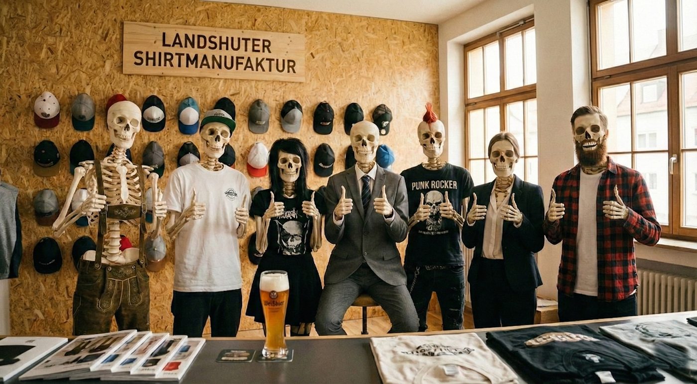 Das Team der Landshuter Shirtmanufaktur — Daumen hoch